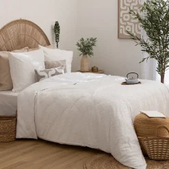Parure de lit 3 pièces Swan jacquard blanc 240x220cm - Atmosphera><noscript><img data-lazyloaded=