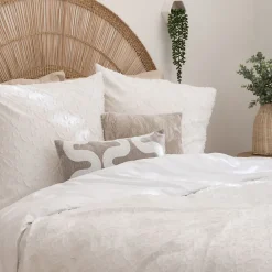 Parure de lit 3 pièces Swan jacquard blanc 240x220cm - Atmosphera><noscript><img data-lazyloaded=