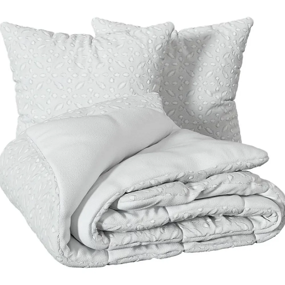 Atmosphera Créateur D'Intérieur Parure de lit 3 pièces Swan jacquard blanc 260x240cm - Atmosphera* Parure De Lit
