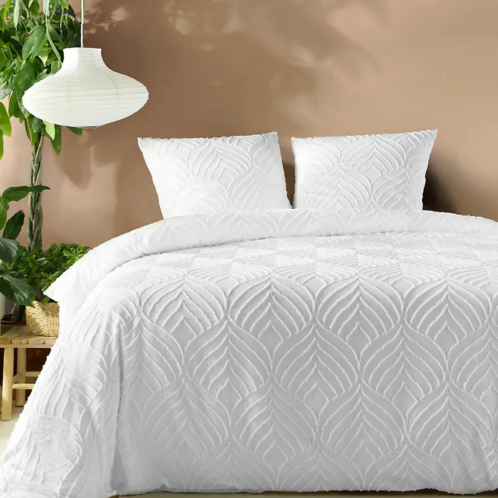 Douceur D'Intérieur Parure de lit 3 pièces tufté (240x220 cm - Blanc)* Parure De Lit