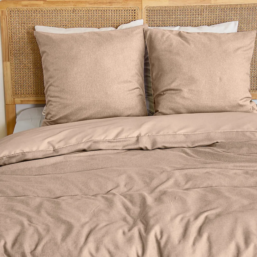 Parure de lit 3 pièces 240x220 cm microfibre SENSATION FLANELLE rose>Linnea Clearance