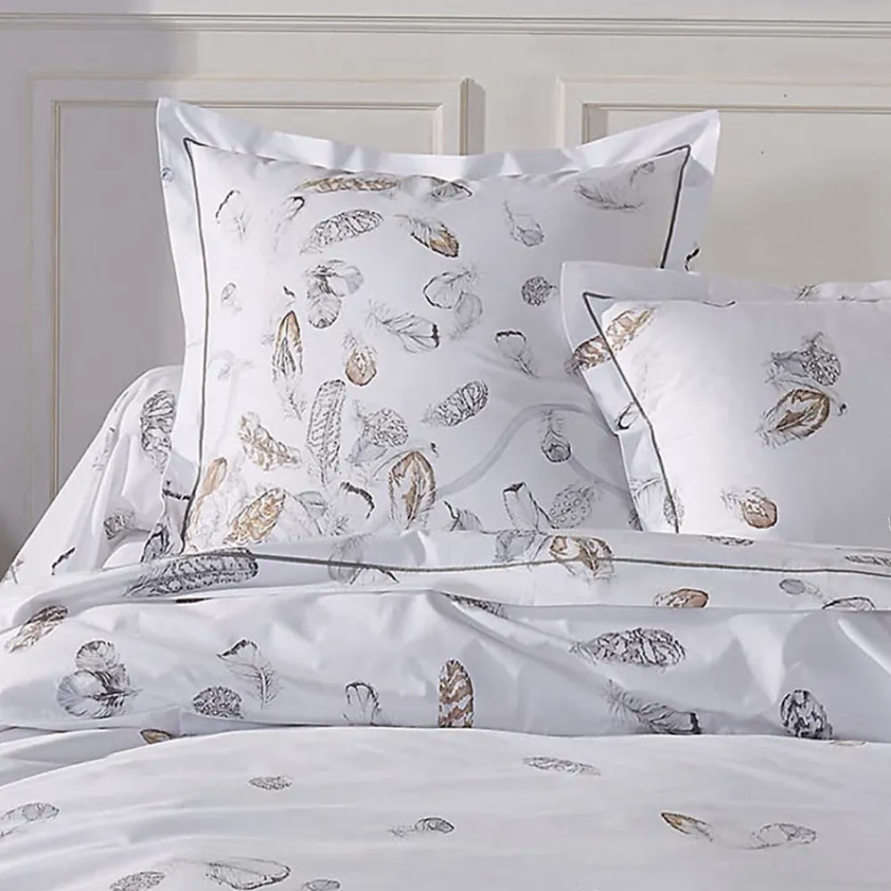Linnea Parure de lit 3 pièces 260x240 cm taies 65x65 cm Percale pur coton PLUMES* Parure De Lit