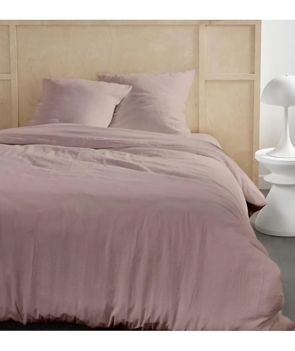 Todays Tools Parure de lit - TODAY - 123667 - 2 personnes - 260x240cm - Gaze de coton unie - Rose des sables* Parure De Lit
