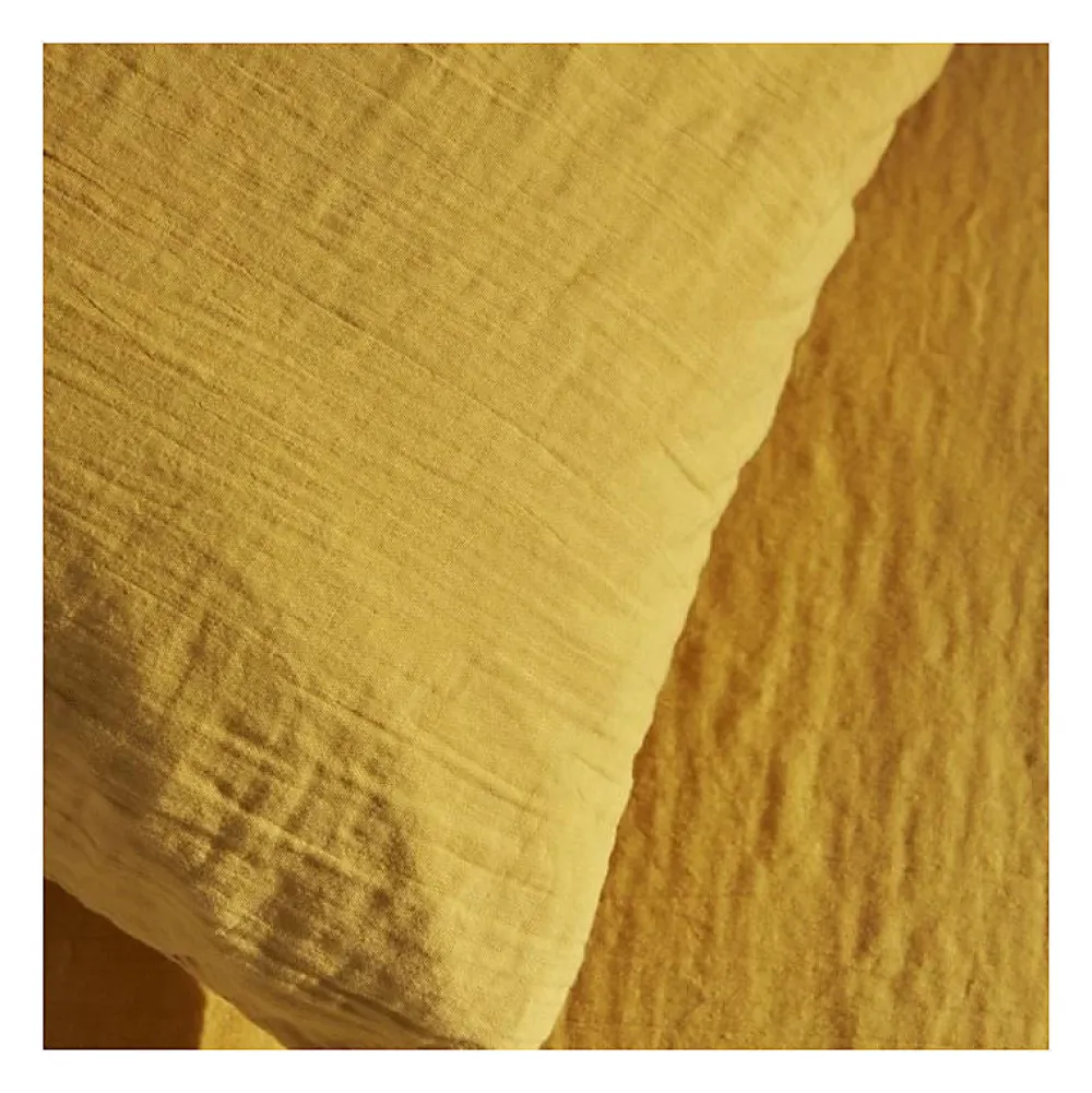 Parure de lit - TODAY - 123668 - 2 personnes - 240x220cm - Gaze de coton unie - Ocre>Todays Tools Hot