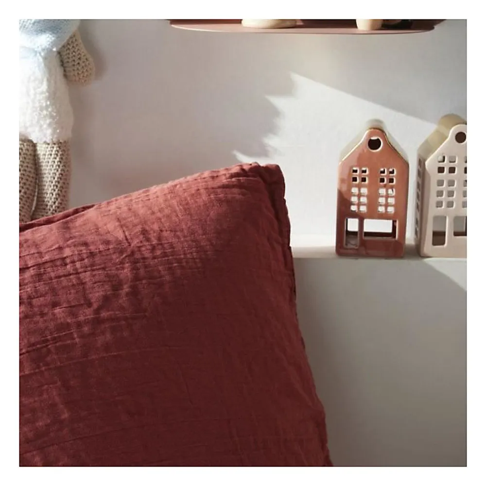 Parure de lit - TODAY - 123670 - 2 personnes - 240x220cm - Gaze de coton unie - Terracotta>Todays Tools Sale