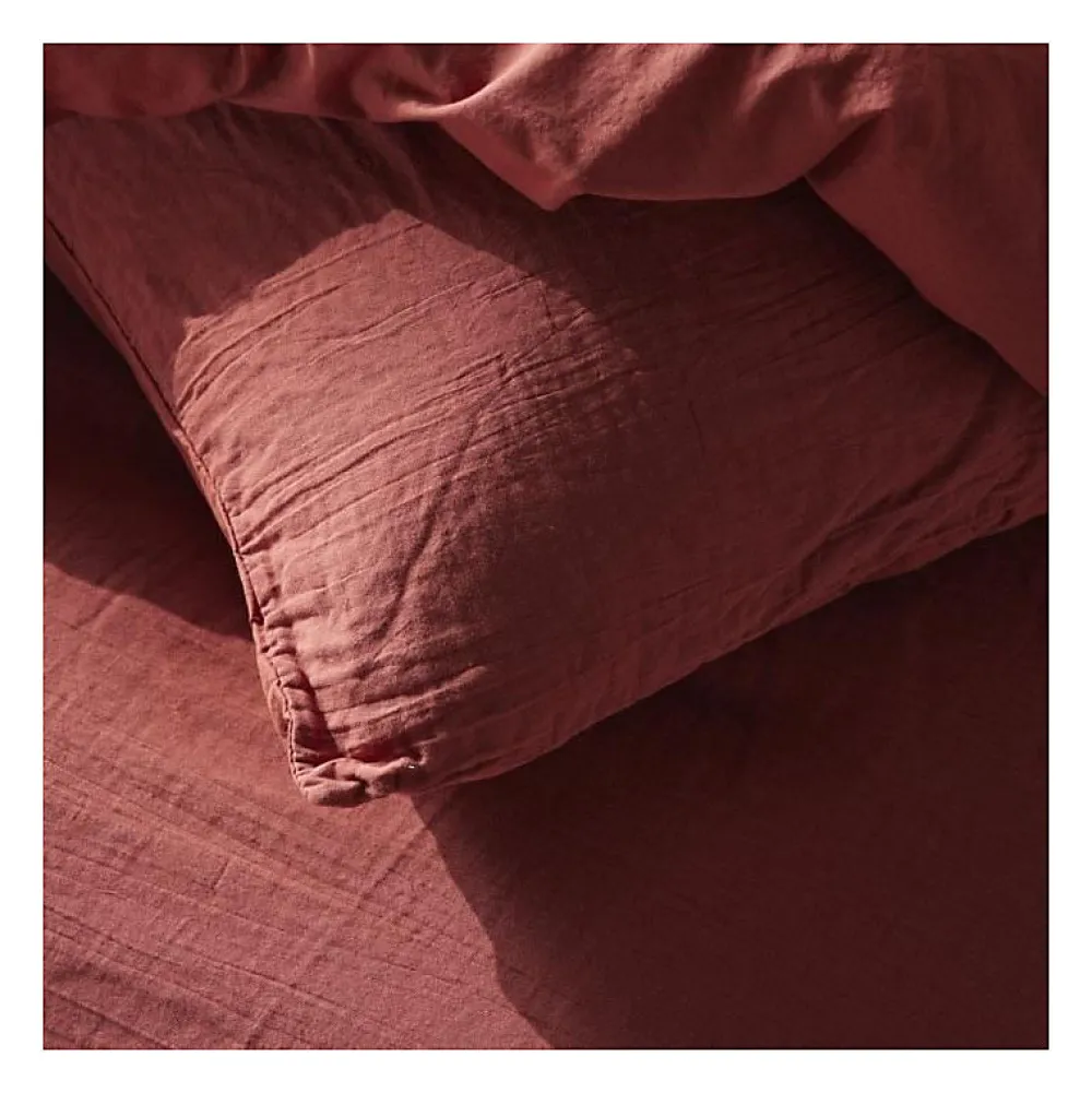 Parure de lit - TODAY - 123670 - 2 personnes - 240x220cm - Gaze de coton unie - Terracotta>Todays Tools Sale