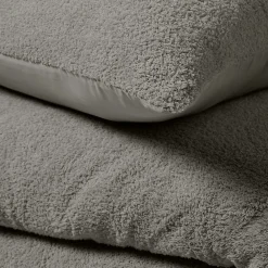 Douceur D'Intérieur Parure de lit 240 x 220 cm + 2 taies Bouclette Unie HELENA Anthracite* Housse De Couette