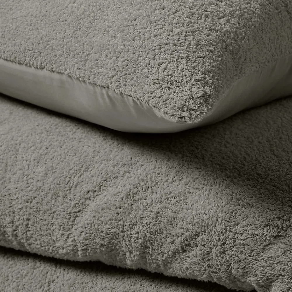 Douceur D'Intérieur Parure de lit 240 x 220 cm + 2 taies Bouclette Unie HELENA Anthracite* Housse De Couette