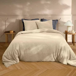 Parure de lit 240 x 220 cm + 2 taies Bouclette Unie HELENA Sable>Douceur D'Intérieur Clearance