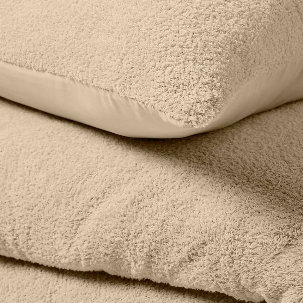 Parure de lit 240 x 220 cm + 2 taies Bouclette Unie HELENA Sable>Douceur D'Intérieur Clearance