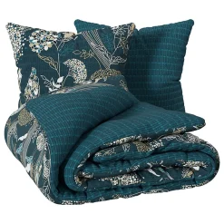 Atmosphera Créateur D'Intérieur Parure de lit Art Déco Paon en coton 240x220 cm - Atmosphera* Parure De Lit