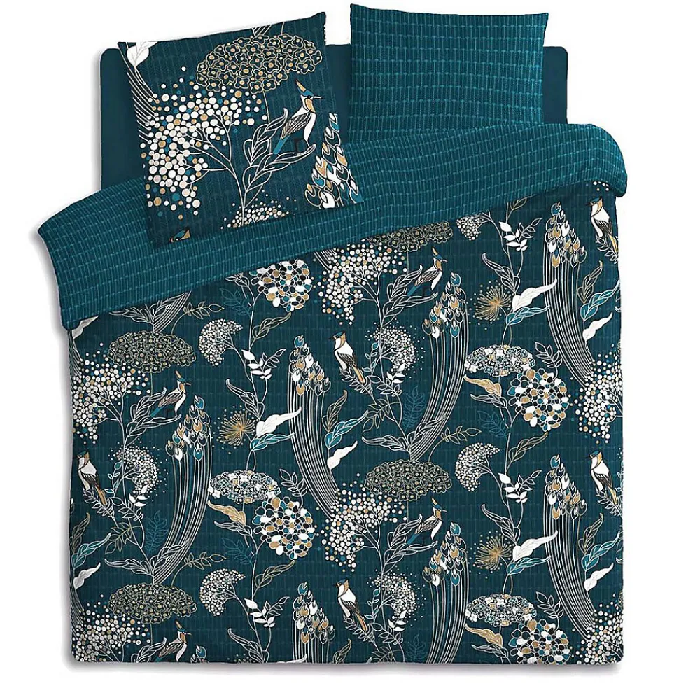 Atmosphera Créateur D'Intérieur Parure de lit Art Déco Paon en coton 240x220 cm - Atmosphera* Parure De Lit
