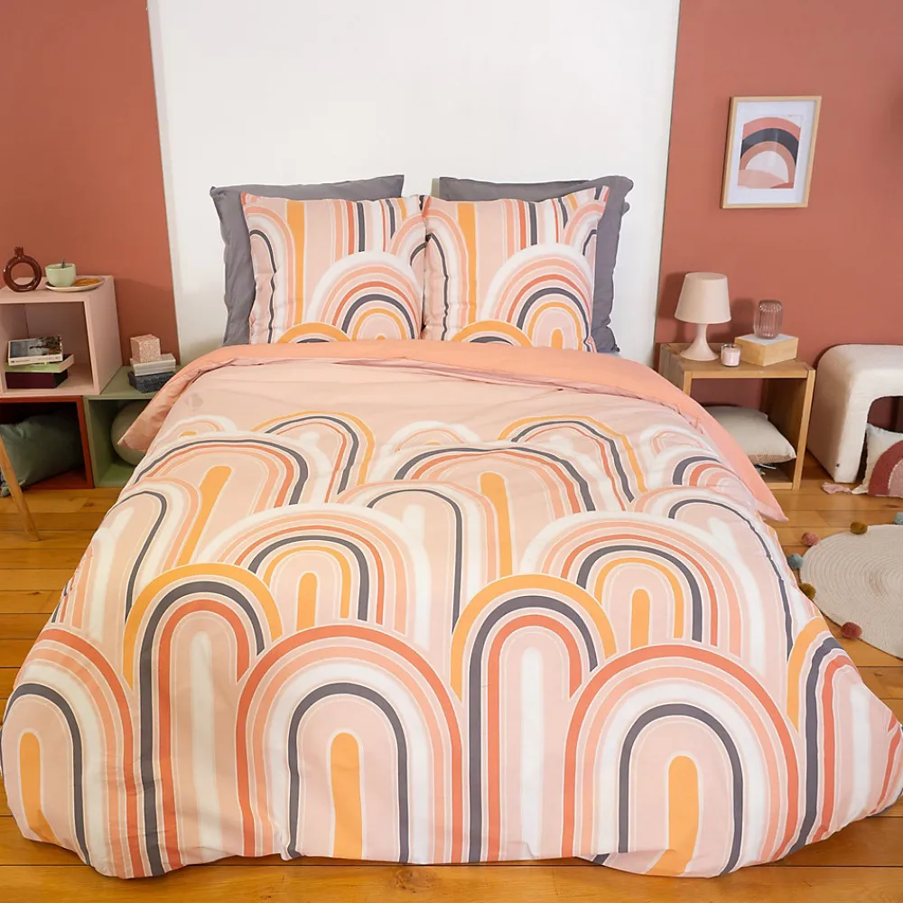 Parure de lit collection LOVE 240x220 cm pur coton rose 3 pièces>Linnea