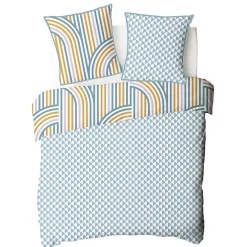 Parure de lit double arche en microfibre lavée 200x200cm><noscript><img width=