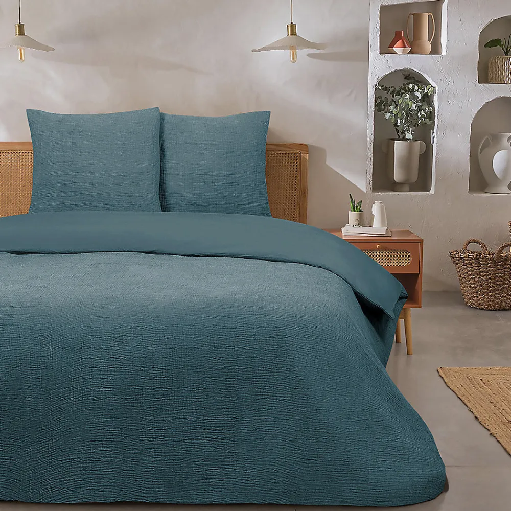 Parure de lit double en gaze de coton 260x240cm>Future Home Outlet