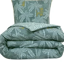 Future Home Parure de lit double palmiers en microfibre lavée 240x220cm* Parure De Lit