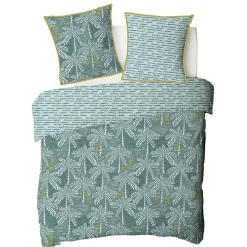 Future Home Parure de lit double palmiers en microfibre lavée 240x220cm* Parure De Lit