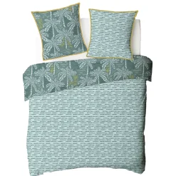 Future Home Parure de lit double palmiers en microfibre lavée 200x200cm* Parure De Lit