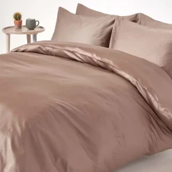 Homescapes Parure de lit en coton égyptien bio 400 fils marron, 260x220cm -* Parure De Lit