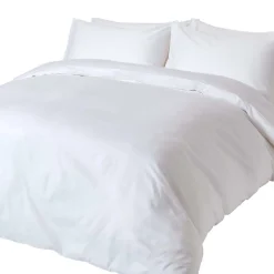 Homescapes Parure de lit en coton égyptien bio 400 fils blanc, 135x200cm -* Parure De Lit