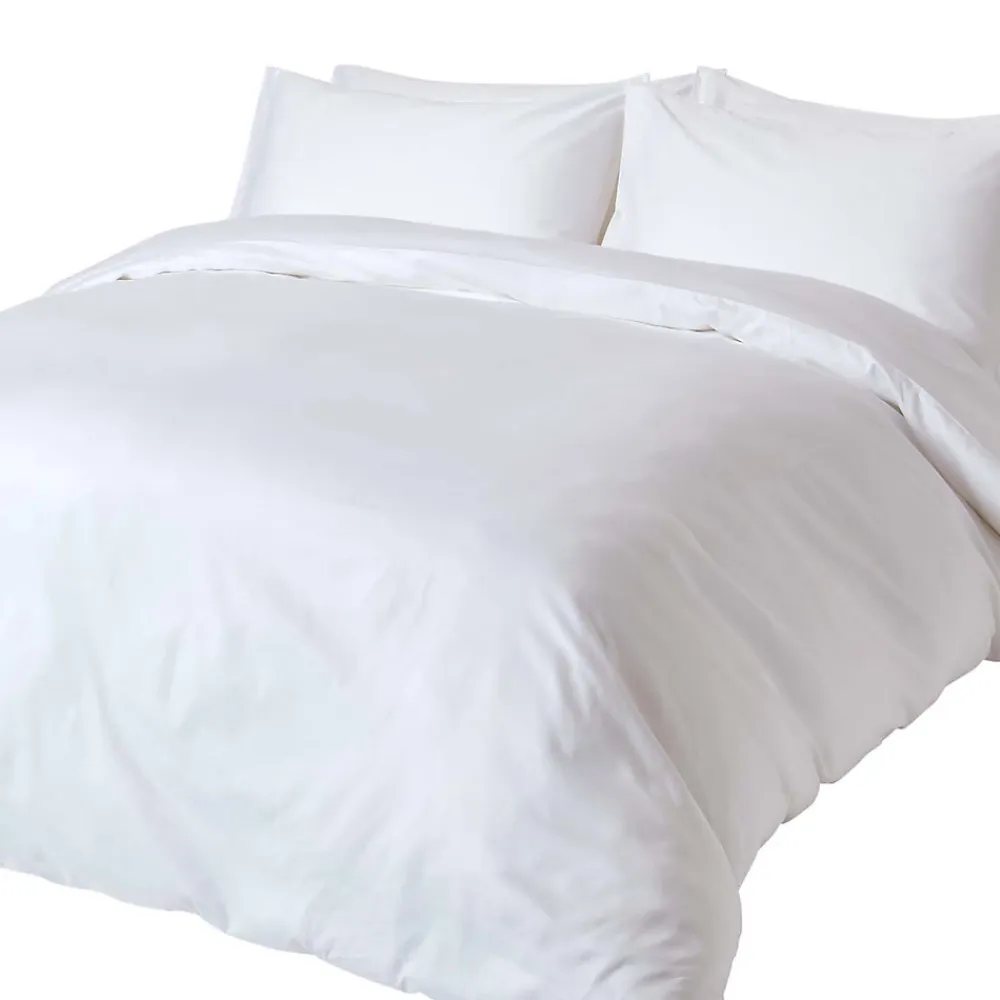 Homescapes Parure de lit en coton égyptien bio 400 fils blanc, 135x200cm -* Parure De Lit