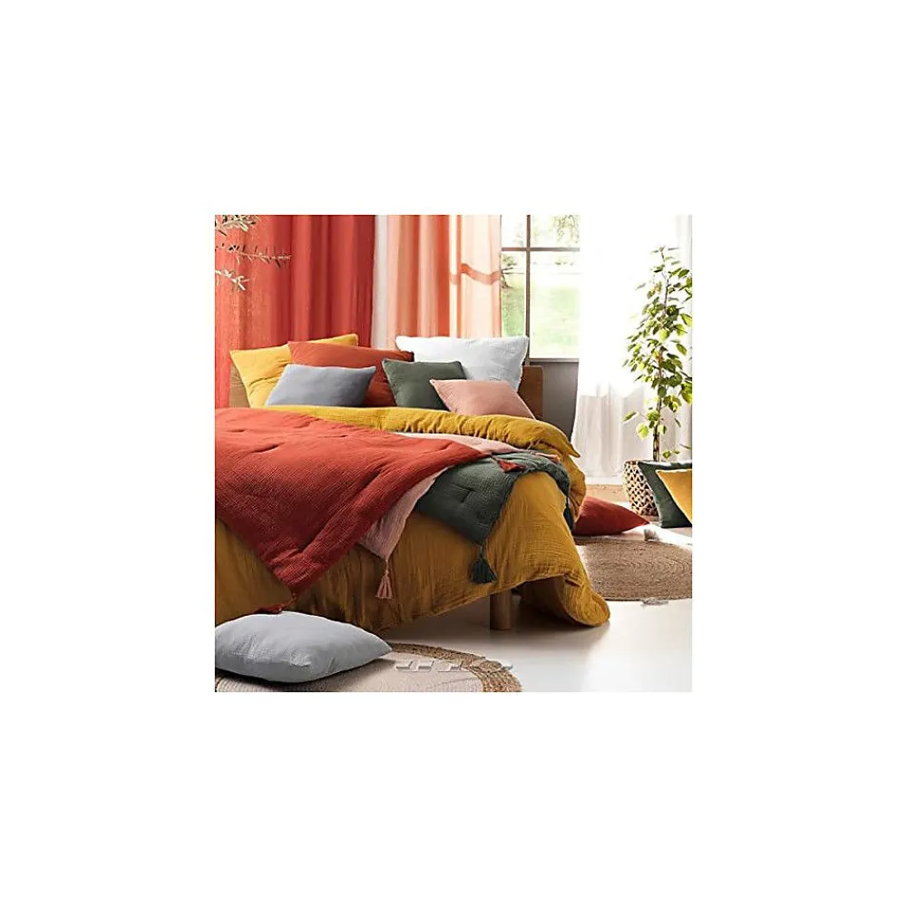 Parure de Lit en Gaze de Coton 240 x 220 cm Sauge>Promolinge Online