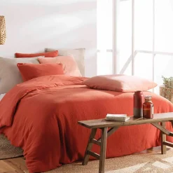Douceur D'Intérieur Parure de lit en gaze de coton (260x240 cm - Terracotta)* Parure De Lit