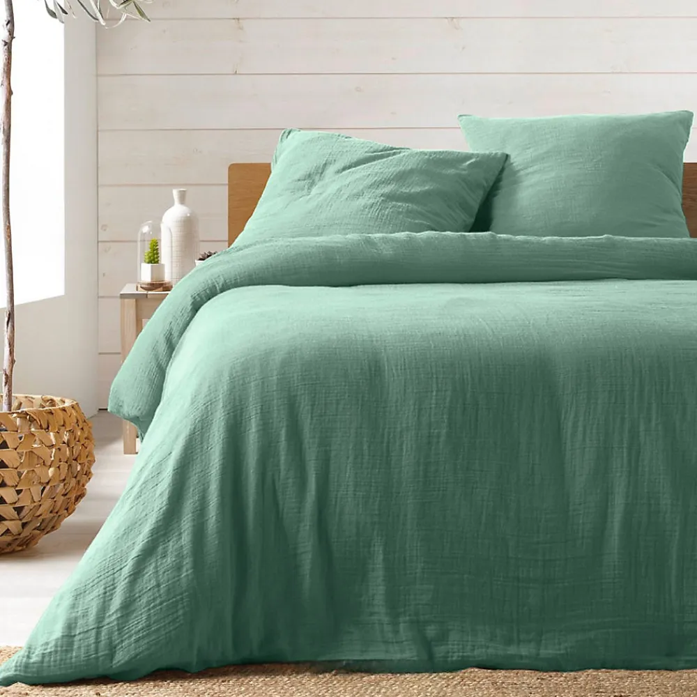 Parure de lit en gaze de coton (260x240 cm - Sauge)>Douceur D'Intérieur Hot