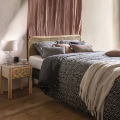 Parure de lit en gaze de coton 240x220cm gris - Atmosphera><noscript><img width=