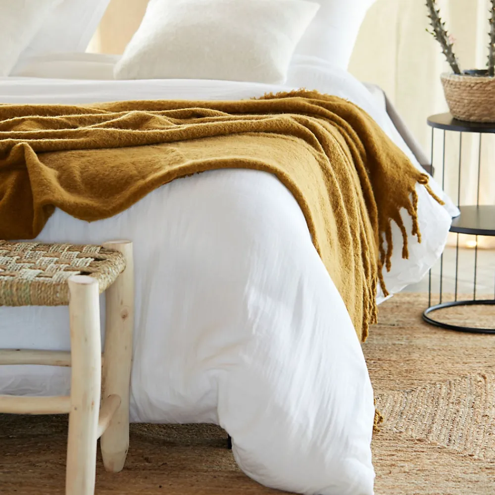 Parure de lit en gaze de coton (260x240 cm - Blanc)>Douceur D'Intérieur Online