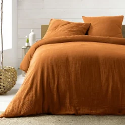 Parure de lit en Gaze de Coton 240x260cm Marron Claire Naturel>Douceur D'Intérieur Outlet