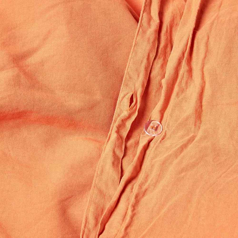 Homescapes Parure de lit en lin lavé orange, 240x220cm -* Parure De Lit