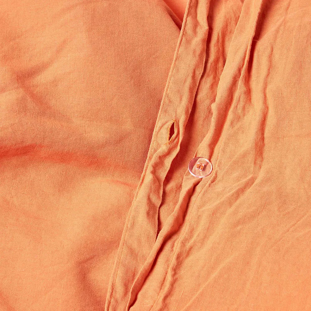 Parure de lit en lin lavé orange, 260x220cm ->Homescapes Clearance