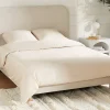 Parure de lit en satin 108 fils/cm² - Housse de couette 220 x 240 cm + 2 taies d'oreiller 63 x 63 cm - Beige - TALORA de PALACIO>Vente-unique