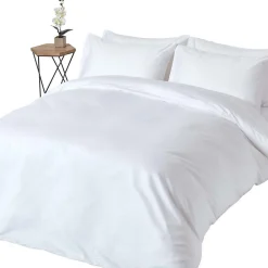 Parure de lit en satin de coton égyptien 1000 fils blanc, 240x220cm ->Homescapes Sale