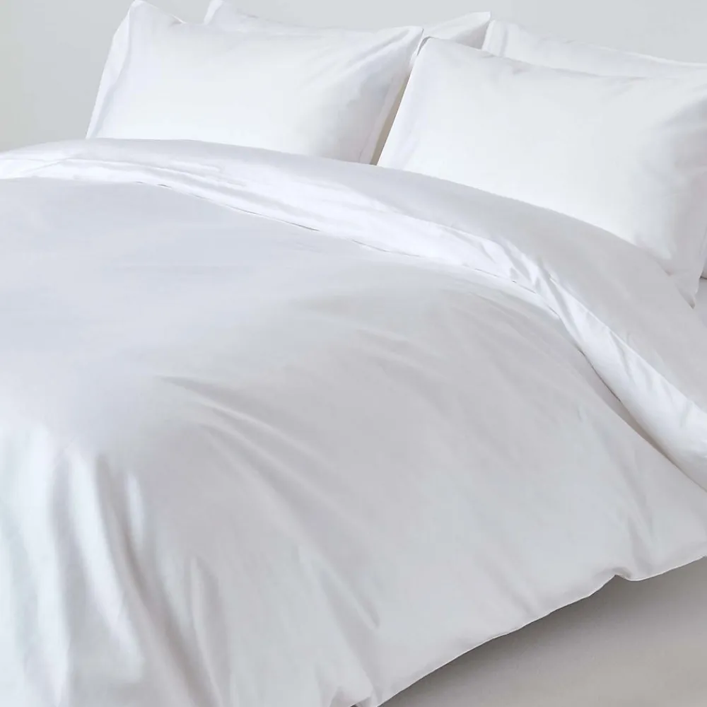 Parure de lit en satin de coton égyptien 1000 fils blanc, 240x220cm ->Homescapes Sale