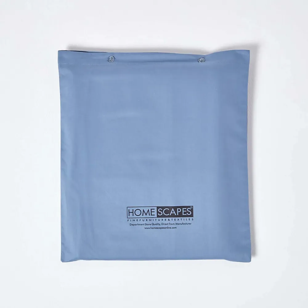 Homescapes Parure de lit en satin de coton égyptien 1000 fils bleu, 230x220cm -* Parure De Lit