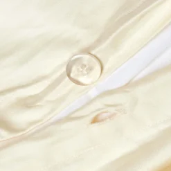 Parure de lit en satin de coton égyptien 1000 fils ivoire, 200x200cm -><noscript><img width=