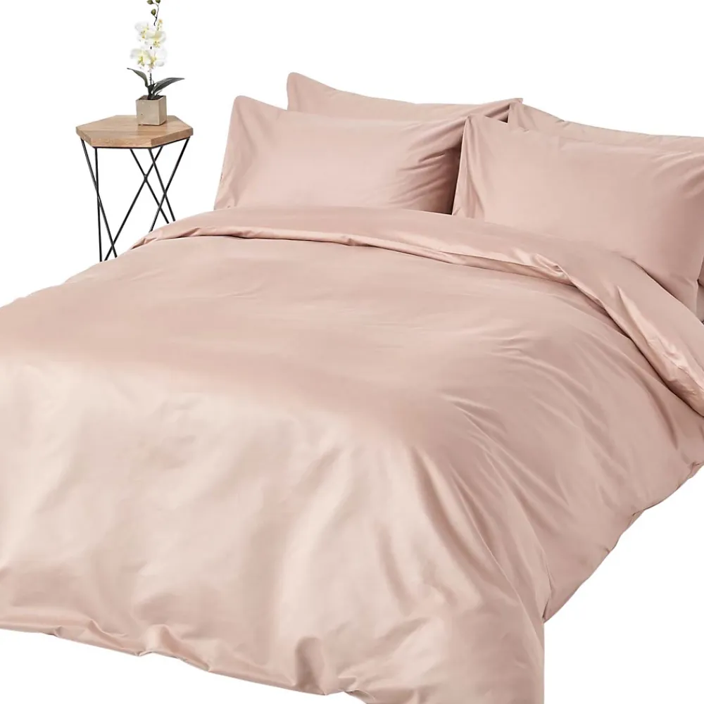 Homescapes Parure de lit en satin de coton égyptien 1000 fils taupe 240x220 cm -* Parure De Lit