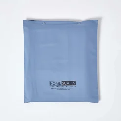 Parure de lit en satin de coton égyptien 1000 fils bleu, 135x200cm -><noscript><img width=