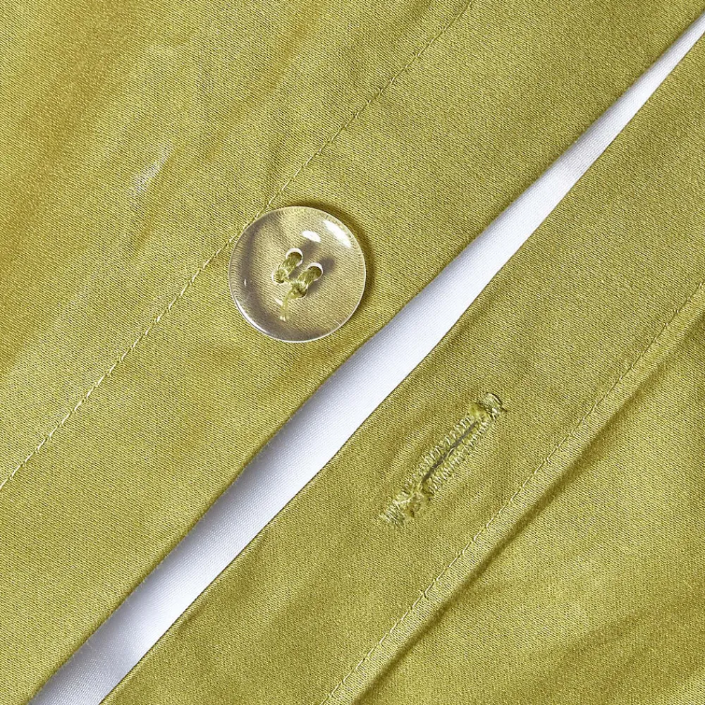 Parure de lit en satin de coton égyptien 1000 fils vert olive, 230x220cm ->Homescapes New
