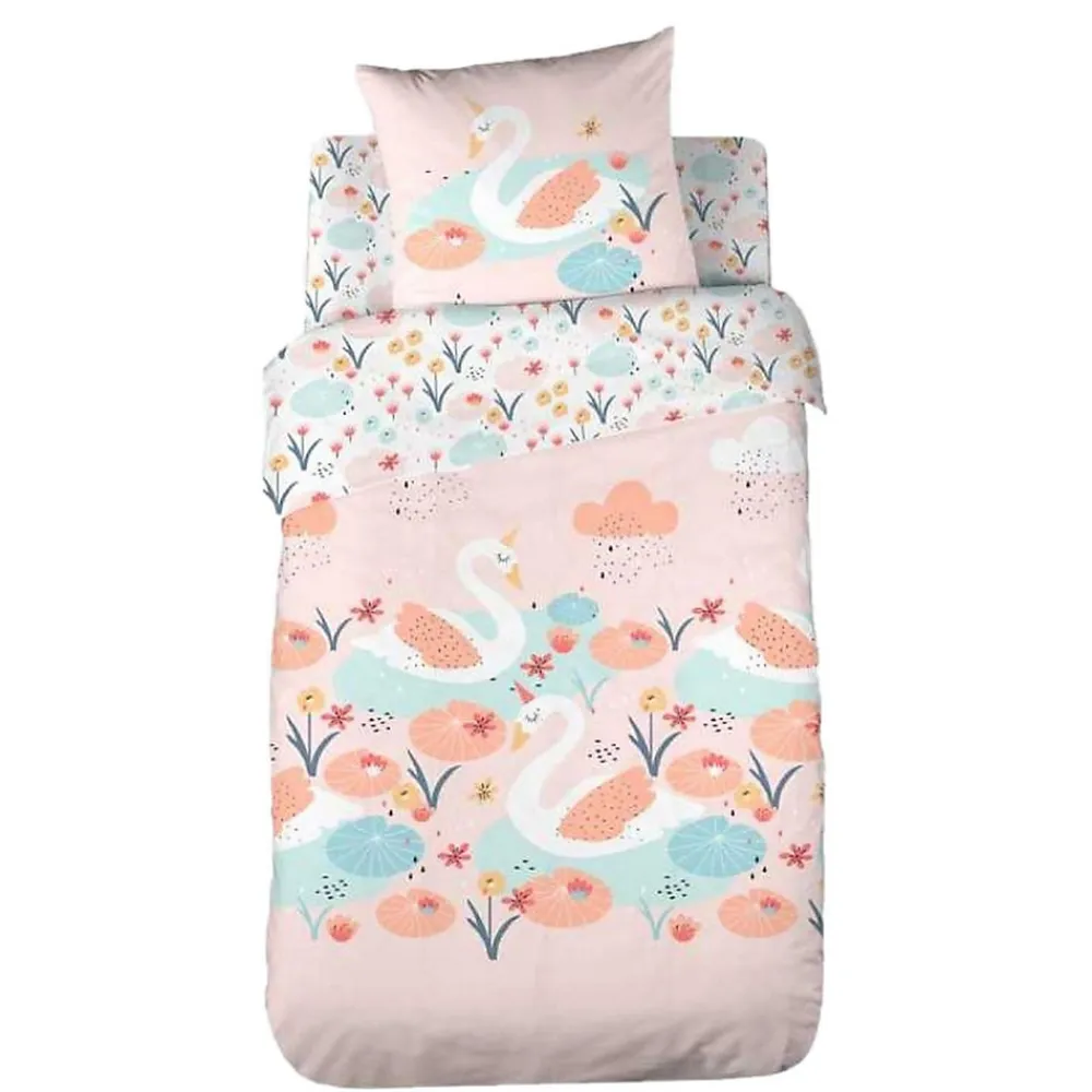 Parure de lit enfant Cygne - Coton 57 fils/cm²>Côté Déco Hot
