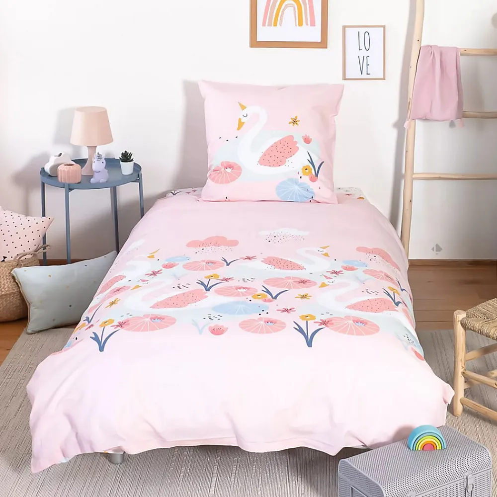 Parure de lit enfant Cygne - Coton 57 fils/cm²>Côté Déco Hot