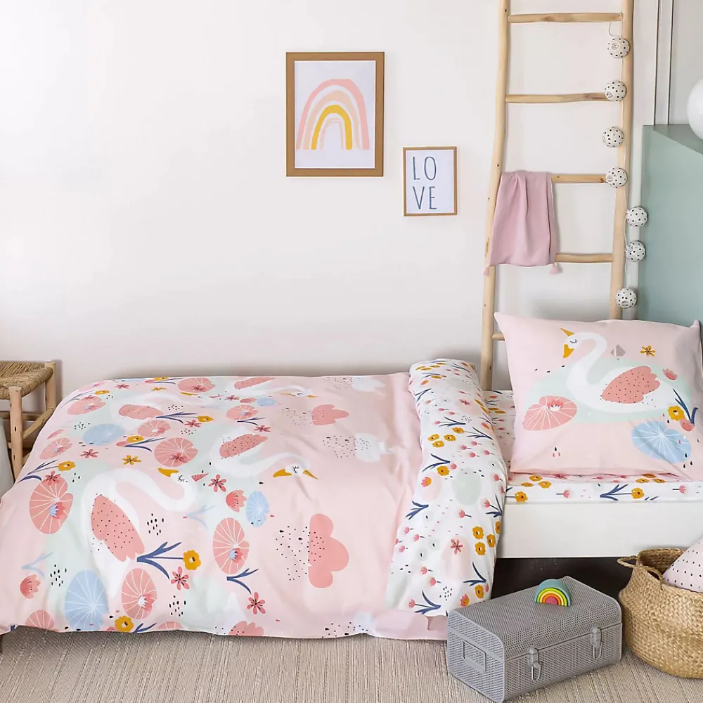 Parure de lit enfant Cygne - Coton 57 fils/cm²>Côté Déco Hot
