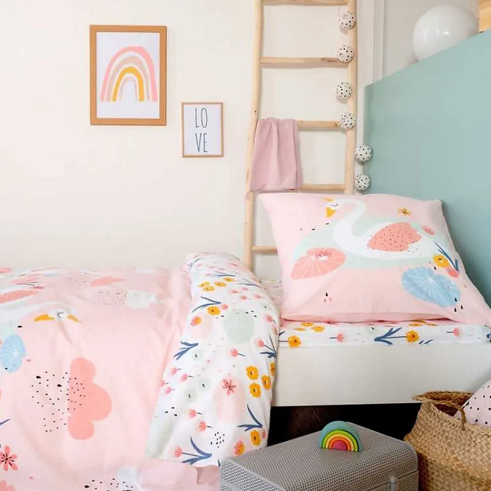 Parure de lit enfant Cygne - Coton 57 fils/cm²>Côté Déco Hot