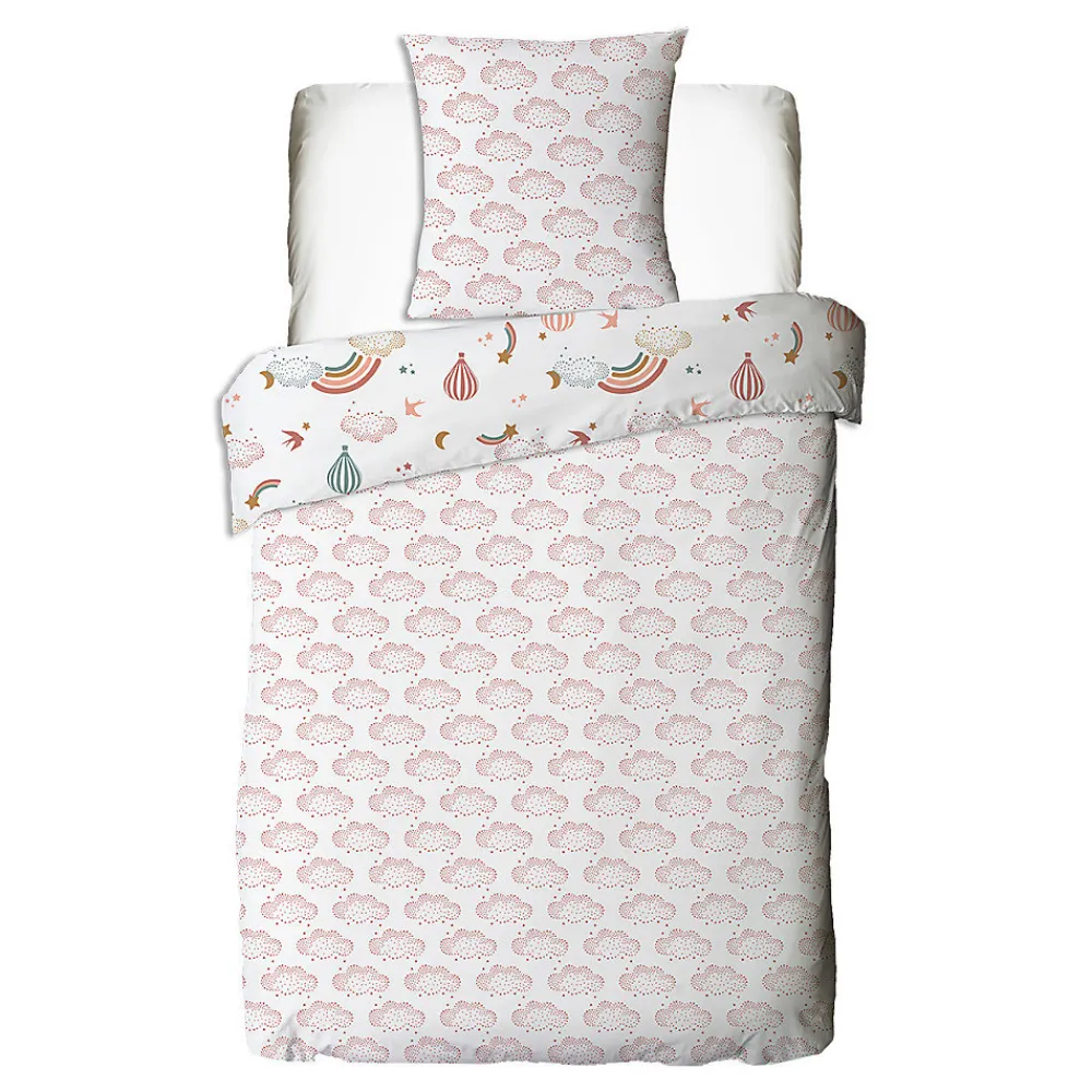 Parure de lit enfant en coton imprimé arc-en-ciel 140x200cm>Future Home Sale