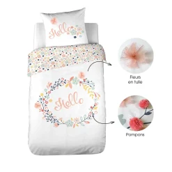 Côté Déco Parure de lit enfant Hello - 100% coton 57 fils/cm²* Parure De Lit