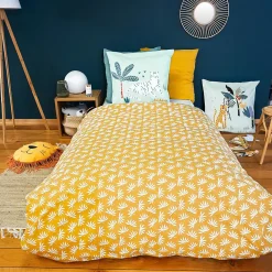 Parure de lit enfant JUNGLE MANIA 140x200 cm microfibre vert><noscript><img width=