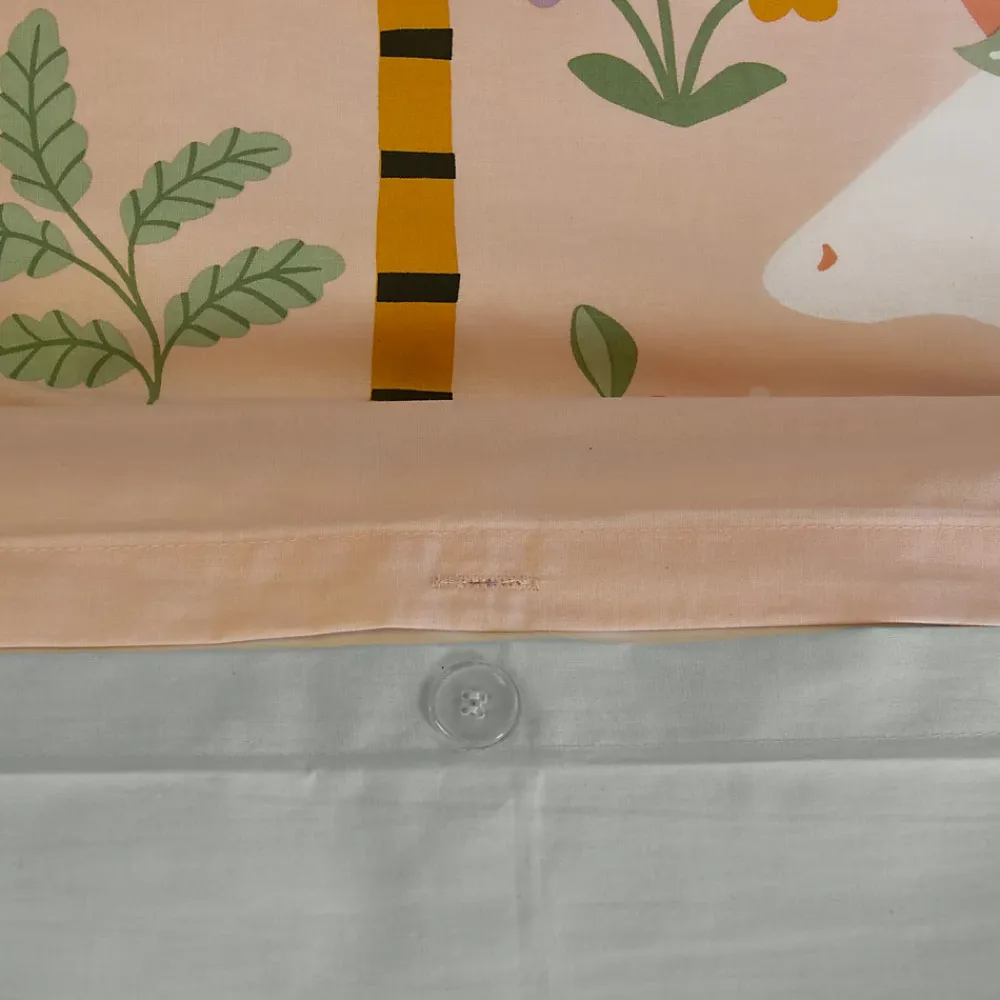 Côté Déco Parure de lit enfant Licorne - 140x200 cm + 1 taie - Coton 57 fils,cm² - 140x200cm - Rose* Housse De Couette
