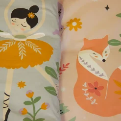 Côté Déco Parure de lit enfant Licorne - 140x200 cm + 1 taie - Coton 57 fils,cm² - 140x200cm - Rose* Housse De Couette